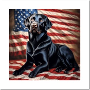 Patriotic Black Labrador Posters and Art